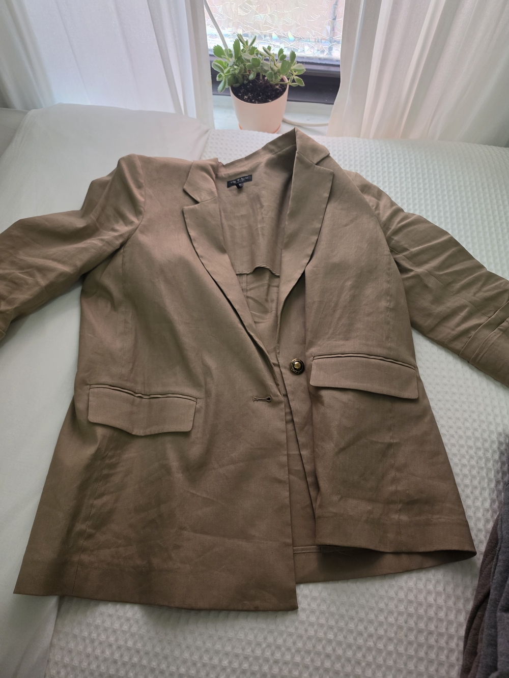 rag & bone Taupe Blazer Size 8 Structured Pocket Jacket